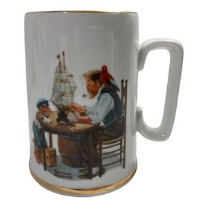Norman Rockwell "For A Good Boy" Vintage Sea Farer Large Coffee Mug 1985